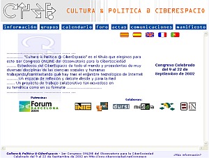 Cultura & Política @ CiberEspai - 1r Congrés ONLINE OCS / 2002