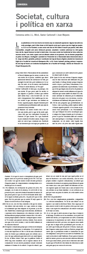 Conversa sobre xarxes socials a la Revista Blanquerna